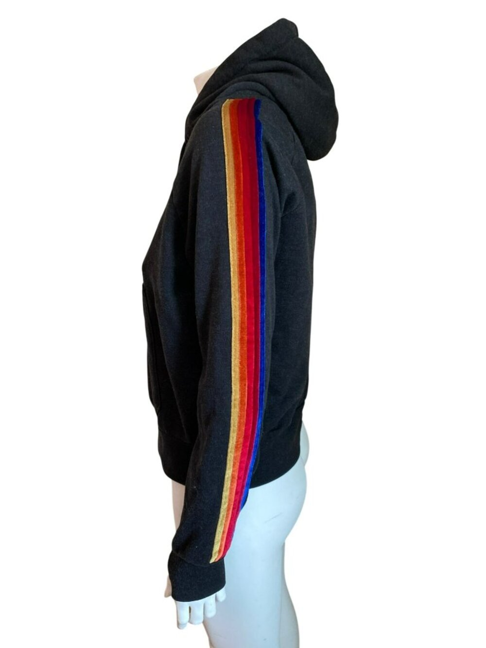 Aviator Nation Ninja Pullover Hoodie Sweatshirt Charcoal Gray Rainbow Size XS - Picture 4 of 9